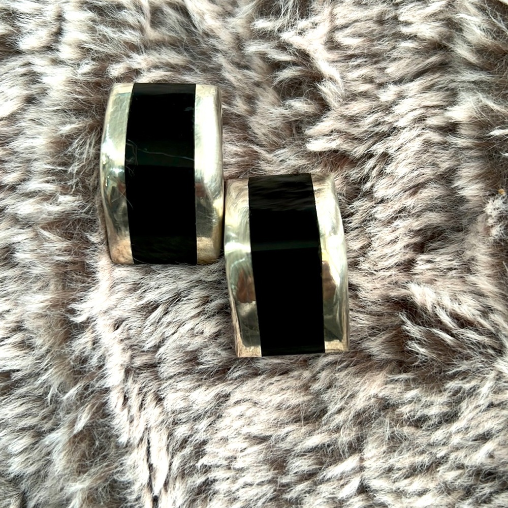 Vintage sterling silver and lapis clip on earrings